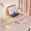 Soporte de enfriamiento para laptop, elevador de monitor de computadora, estante elevado, organizador de escritorio, estante de hierro para escritorio