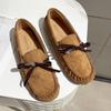 Zapatos de Tela de Pekín Antiguos Zapatos de Mujer Zapatos de Frijol Zapatos Planos con Lazo de Una Capa Zapatos Negros Versátiles Zapatos Casuales para Mamás