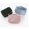 Bolsa de Cosméticos de Terciopelo Transfronteriza con Cubierta para Brochas Gran Capacidad Portátil Bolsa de Cosméticos de Terciopelo Bolsa de Almacenamiento de Productos para el Cuidado de la Piel