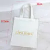Bolsa de Lona com Fita Impressa Personalizada, Bolsa Tote com Logo, Texto e Padrão Impressos, Sacola de Compras Ecológica com Zíper, Grande Capacidade