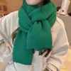 Cachecol de lã tricotada de cor sólida estilo coreano feminino outono e inverno engrossado quente estudante casal cachecol masculino all-match xale moda