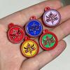 Colgante de cinco vías con diseño de dios de la riqueza, pintado con arena roja cinabrio, tarjeta de bajo contenido de cinabrio, accesorios de bricolaje, collar de cuerda tejida a mano