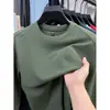 Moletom popular com gola redonda masculina para o outono, moda de alta qualidade, modelagem solta, camiseta de manga comprida, amigável à pele e versátil
