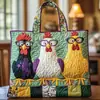2026 Nueva Serie Transfronteriza de Pollo Estampado Digital Bolso Tote Acolchado de Hombro de Moda
