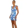 Moda Femenina Transfronteriza Nueva 2025 Elegante Vestido Corto Estampado con Tirantes y Cuello en V
