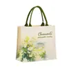 Bolsa de lona personalizada con margaritas pequeñas, logo personalizado, bolsa de lona de gran capacidad para el trabajo, bolsa de regalo, bolsa para reuniones corporativas