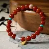 Pulsera original de ágata rojo del sur duobao cera de abeja lapislázuli jaspe polvo de luz estelar madera de sándalo pulsera china al por mayor