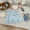 Conjunto de Moda para Meninas 2026 Primavera Novo Estilo Top Regata Falso Duas Peças Infantil Calça Casual Elegante de Bolinhas para Bebê