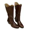 Botas Vaqueras Occidentales con Cuello en V para Mujer 2026 Otoño/Invierno, Tacón Grueso de Caña Alta Slip-On Botas Largas de Motocicleta del Desierto