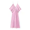 Vestido de Alça Europeu e Americano Transfronteiriço Aliexpress Comércio Exterior Roupas Femininas Zr Ponto Novo Silhueta Solta Simples