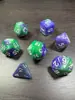 Conjunto de Dados Poliédricos D&D com Padrão de Mármore, Cores Misturadas, Transparente, D4D6D8D10D12D20 Lados, Tabuleiro Coc, Conjunto de Sete Peças