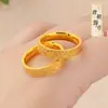 Anel Sand Gold Ice Crushed para Mulheres, Luxo Leve, Sensação de Alto Padrão, Cor Duradoura, Design Exclusivo, Anel Imitação de Ouro, Anéis de Casal