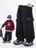 Pantalones Cargo para Niños para Exteriores con Forro Polar, Espesos 2025 Nuevos Pantalones Rectos de Otoño e Invierno con Puño a Prueba de Viento para Niños Mayores