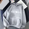 2025 Europeo y Americano Comercio Exterior Nuevo Día de San Valentín Inglés Color Corazón Estampado Simple Europeo y Americano Sudadera de Cuello Redondo para Hombre y Mujer