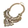 Directo de fábrica moda moneda estilo retro media luna borla cadena gruesa collar corto para clavícula en stock