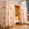 Cortina de Cama para Dormitorio de Estudiante Litera Superior Litera Inferior Sombreado Doble Capa de Doble Uso Mosquitera Integrada Cortina para Dormitorio Universitario para Hombres y Mujeres