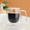 Taza de café con forma de huevo de vidrio de doble capa con asa, taza de té para oficina, taza de leche para el hogar, taza resistente a altas temperaturas