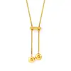Collar Colgante de Acero Inoxidable con Borla y Cuentas Extraíble de Venta Caliente Transfronteriza para Mujer, Cadena para Suéter de Acero de Titanio de Alta Gama y Lujo Ligero