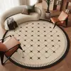 Alfombra Redonda Francesa Estilo Nuevo 2026, Resistente a Manchas, Alfombra para Sala de Estar, Sofá, Mesa de Café, Alfombrilla de Piso para Silla Giratoria de Computadora, Mesita de Noche de Dormitorio