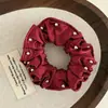 Scrunchie de Cetim Pérola de Alta Qualidade Estilo Coreano para Mulheres, Alta Elasticidade Rabo de Cavalo Coque Retrô Prendedor de Cabelo Versátil