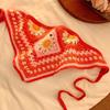 Pañuelo Triangular de Punto Floral Atmosférico para la Playa para Mujer, Cinta Estilo Francés, Moda Retro, Diadema Versátil Estilo Pastoral