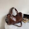 Bolsa de Ombro Casual Casual para Mulheres 2025 Nova Grande Capacidade Moda Retrô Estilo Motociclista Bolsa Tote Grande