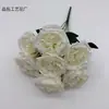 Buquê de 7 rosas ocidentais artificiais para decoração de casamento, decoração de arco, flores artificiais para arranjo de casa, flores de seda atacado