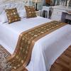 Bandera de Cama, Toalla de Mesita de Noche, Ropa de Cama de Hotel, Lujo de Hotel B&B Algodón y Lino Cama con Manta de Cama de Lujo Accesible, Alfombrilla Cubre Cama, Shihua