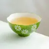 Taza de Té de Cerámica Blanca y Verde Isla Margarita de Roca Mineral Hecha en Fábrica Juego de Té para Uso Personal de Mujeres Taza Maestra Taza de Cata