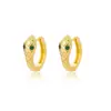 Pendientes de serpiente personalizados de moda transfronterizos 18K estilo retro europeo y americano elemento de serpiente con ojo verde clip para la oreja joyería