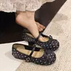 Zapatos Mary Jane de Lunares para Mujer 2026 Nuevo Estilo de Primavera con Tacón Oculto, Moño, Correa Única, Adecuados para Combinar con Faldas