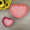 Exportar Francia el Plato Corazón de Melocotón Amor Plato Hondo Plato con Forma de Corazón Degradado Porcelana Europea Plato para Sopa Esmalte de Color Color Sólido