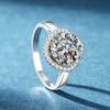 Anillo de Moissanita de Plata S925 Anillo para Mujer de 3 Quilates Chapado en Platino Cielo Estrellado Lujo Exagerado Anillo de Boda Suministro Transfronterizo