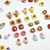Nuevos accesorios de manicura de comida de simulación DIY, helado, dona, accesorios de resina de dibujos animados de galletas de oso lindo