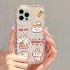 Capa de Celular TPU Coelho Cenoura Adequada para iPhone 17 Pro Max, 16 Pro, Apple 12 Cobertura Total, 14/15