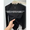 Top base de cuello alto medio para mujer, nuevo estilo 2026, acanalado, hombro normal, principios de otoño, corte ajustado, elegante, se puede usar como capa interior o superior exterior
