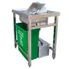 Estación de recolección y disposición de residuos de cocina de acero inoxidable en la cafetería; estación de separación de residuos secos y húmedos; Estación de recolección de sobras de comida y sopa.