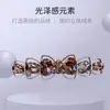 Presilha de Mola com Laço de Cristal 6cm Grampo para Mulheres com Cabelo Fino, Presilha Horizontal, Presilha Superior, Grampo para Meio Preso na Parte de Trás da Cabeça