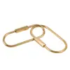 Fivela Oval de Latão Linha Simples Nórdica Fivela de Parafuso Chaveiro Retro Cobre Puro Moda Criativa Porta-Chaves de Carro