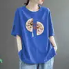Camiseta de manga corta holgada para mujer talla grande, de sobrestock de comercio exterior transfronterizo, para mujeres de talla grande, que disimula el abdomen y efecto adelgazante