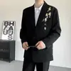 Chaqueta de Traje Casual de Lujo de Alta Gama Bordada con Lentejuelas para Primavera y Otoño para Hombre, Elegante Traje de Rendimiento de Moda