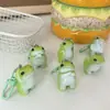 Chaveiro de Sapo Estéreo Cor Sólida Fofo e Fofo Pingente Divertido de Bolsa de Menina Desenho Animado Acessórios de Presente para Casais Melhores Amigos
