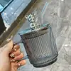 Taza de Agua de Lujo Ligero Verano para Mujer con Sentido de Alta Gama Taza de Vidrio Taza de Café para el Hogar Taza con Tubo de Succión con Tapa Taza de Pareja para Niños