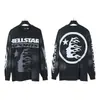 Sudadera con Estampado Retro Street Rock de Moda Hellstar de Manga Larga para Hombre y Mujer Corte Holgado