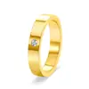 Anillo Simple Europeo y Americano para Mujer con un Solo Diamante Brillante de Oro de 18 Quilates Acero de Titanio Nicho No Desgastable Versátil Joyería para Anillo Listo para la Venta