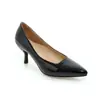 Zapatos de tacón medio de punta estilo europeo y americano, talla grande, charol, tacón fino A05-1