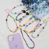 Nueva cadena para teléfono móvil de gran oferta transfronteriza con cuentas, creativa, para armar una funda de móvil, con cordón, con cara sonriente, antipérdida