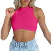 Nuevo Chaleco de Punto Acanalado sin Mangas de Cuello Redondo Sexy para Mujer Europeo y Americano Top Corto de Amazon