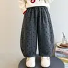 Pantalones de Forro Polar con Lunares para Niñas Otoño/Invierno 2026 Nuevo Estilo Pantalones Elegantes de Pierna Curva para Niños Moda para Bebés Pantalones Casuales