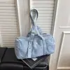 Bolso Cubo de Gran Capacidad en Mezclilla para Mujer 2025 Nuevo Bolso de Hombro Tote para Viajar Bolso de Axila Versátil de Tela Lavada